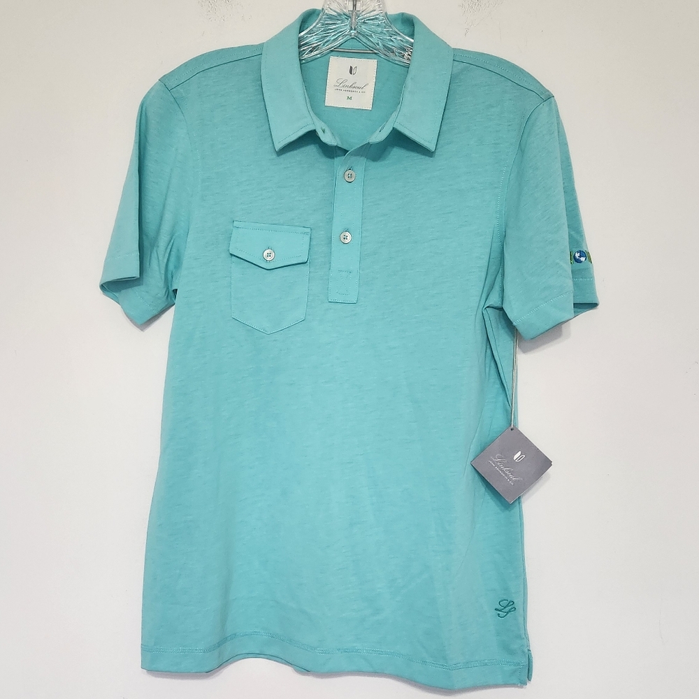 Womens Linksoul John Ashworth & Co Luxury Cotton Soft Polo Shirt Turquoise Aqua